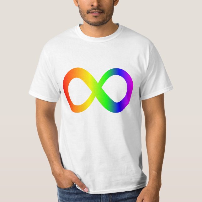 Autism Awareness Rainbow Infinity Symbol T-Shirt (Front)