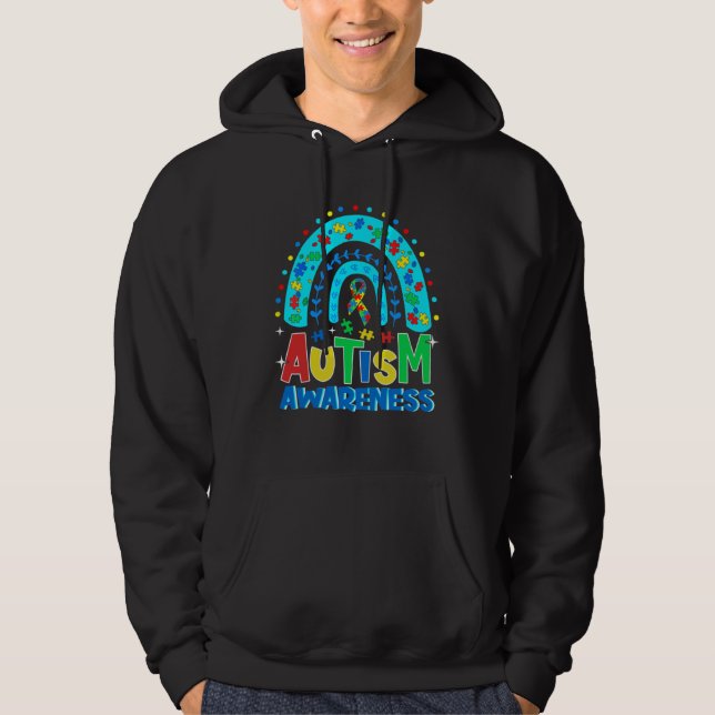 Autism Awareness  Rainbow Puzzle Autism Awareness  Hoodie (Front)