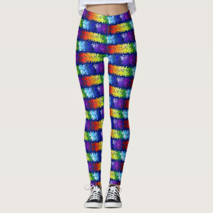 Autism Awareness Rainbow Puzzle Design Leggings