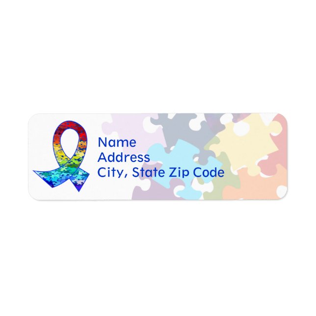 Autism Awareness Rainbow Puzzle Ribbon (Front)