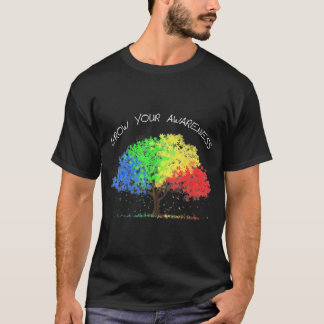 Autism Awareness Rainbow Tree Grow Your Awareness T-Shirt
