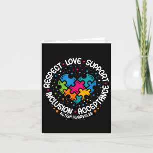 Autism Awareness Respect Love Support Blue Autism Card