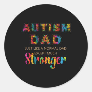 Autism Awareness Retro Vintage Tye Dye Autism Dad  Classic Round Sticker
