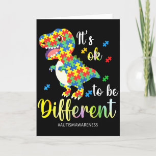Autism Awareness Rex It S Ok To Be Different T Shi Card