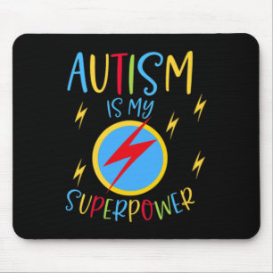 Autism Awareness Ribbon Boys Girls Kids Is My Supe Mouse Mat