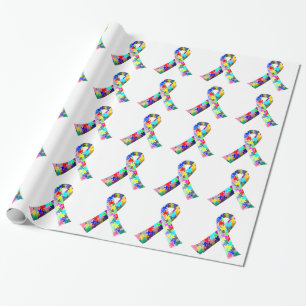 Autism Awareness Ribbon gift wrap