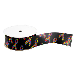 Autism Awareness Ribbon Grosgrain Ribbon