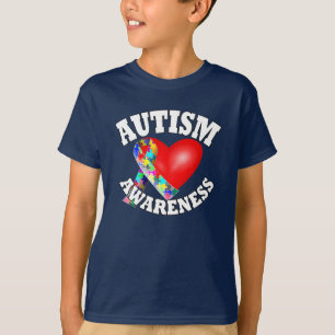 Autism Awareness Ribbon heart T-Shirt