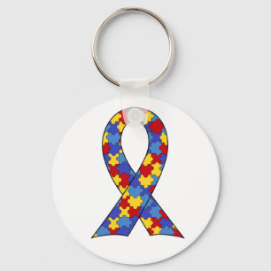 Autism Awareness Ribbon Key Ring