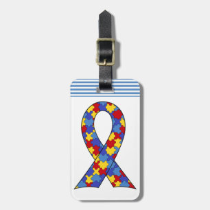 Autism Awareness Ribbon Luggage Tag