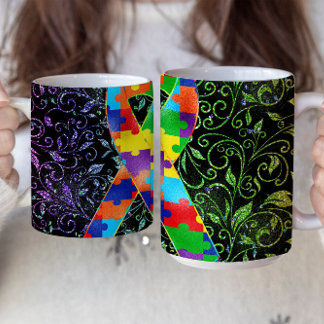 Autism Awareness Ribbon Mug - Puzzle Piece Mug