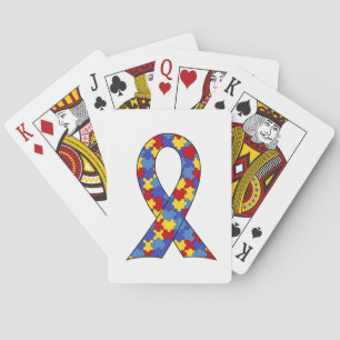 Autism Awareness Ribbon Playing Cards