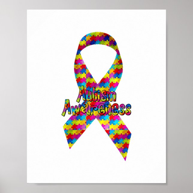 Autism Awareness Ribbon Poster (Front)