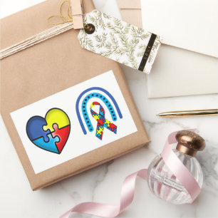 Autism Awareness Ribbon Rectangular Sticker