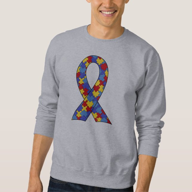 Autism Awareness  Ribbon Sweatshirt (Front)