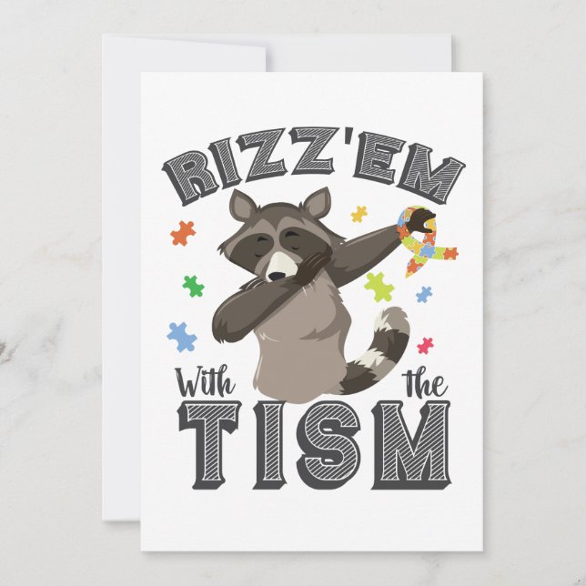 Autism Awareness Rizz'em with The Tism Opposum   Invitation (Front)