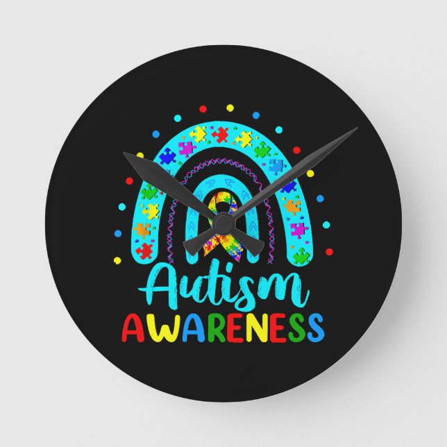 Autism Awareness Round Clock (Front)