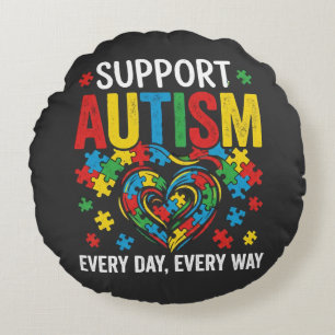 Autism awareness round cushion