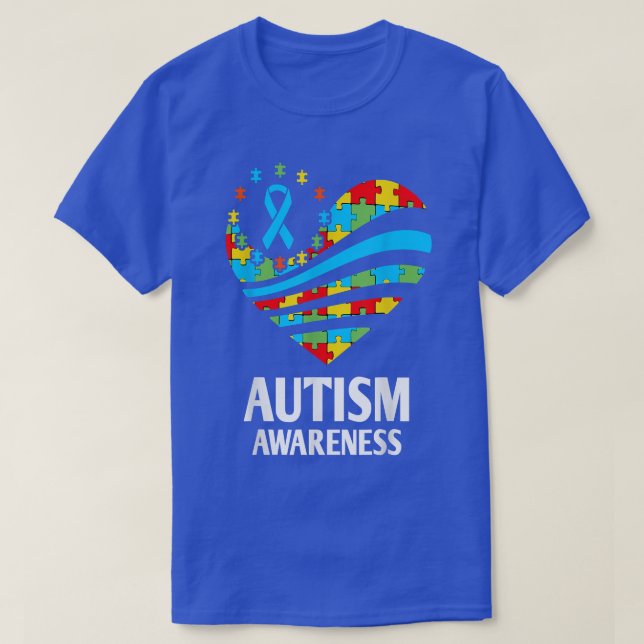 Autism Awareness s Women Heart Support Autistic Ki T-Shirt (Design Front)