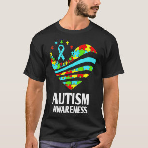 Autism Awareness s Women Heart Support Autistic Mo T-Shirt