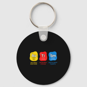 Autism awareness science periodic table elements key ring