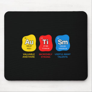 Autism awareness science periodic table elements mouse mat