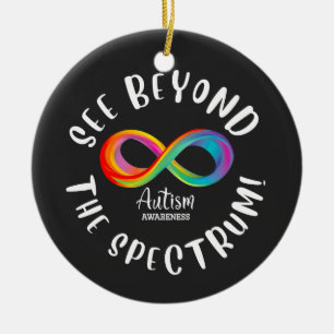 Autism Awareness - see beyond the spectrum Ceramic Tree Decoration