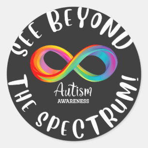 Autism Awareness - see beyond the spectrum Classic Round Sticker