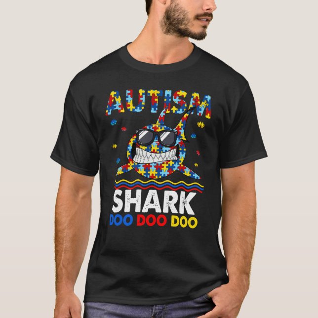 Autism Awareness Shark Kid Baby Boy T-Shirt (Front)