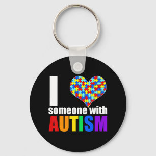 Autism Awareness Shirt Autism Mum I Love Someone w Key Ring