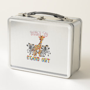 Autism Awareness Shirt Boys Born To Stand Out Gira Metal Lunch Box