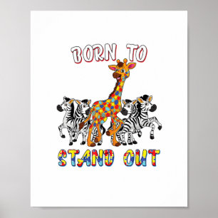 Autism Awareness Shirt Boys Born To Stand Out Gira Poster