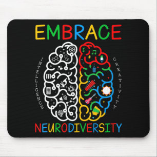 Autism Awareness Shirt Embrace Neurodiversity ADHD Mouse Mat