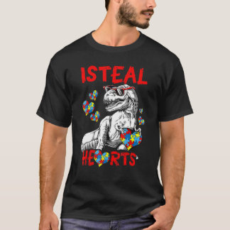 Autism Awareness Shirt Kids Dinosaur T Rex I Steal