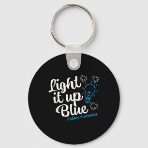 Autism Awareness Shirt Light It Up Blue Autism Awa Key Ring