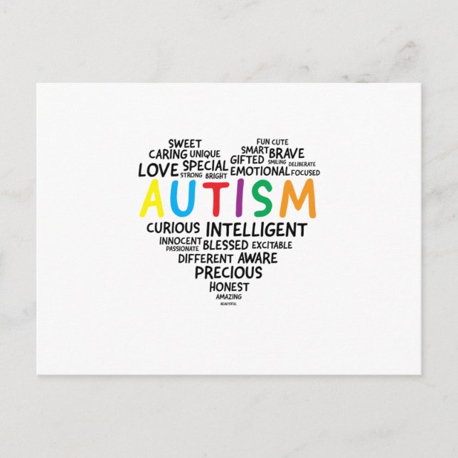 Autism Awareness Shirts - Autism Heart Shirt Announcement Postcard (Front)