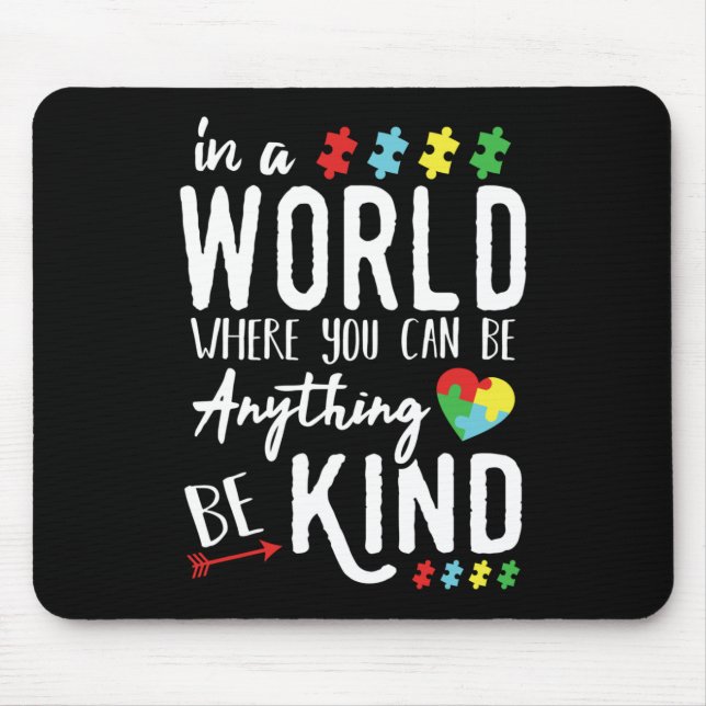 Autism Awareness Shirts - Be Kind Autism Awareness Mouse Mat (Front)