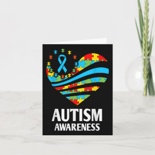 Autism Awareness Shirts Women Heart Support Autist Card