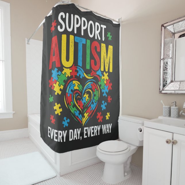 Autism awareness shower curtain (In Situ)