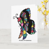 Autism Awareness side butterfly Card (Yellow Flower)