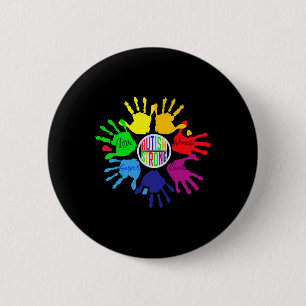 Autism Awareness Sign Language Hand Puzzle Suppor 6 Cm Round Badge