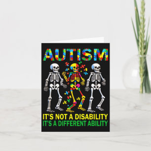Autism Awareness Skeleton Dancing Autistic Kids Aw Card