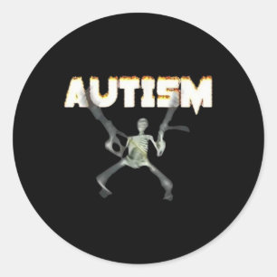 Autism Awareness Skeleton – Supportive Graphic Classic Round Sticker