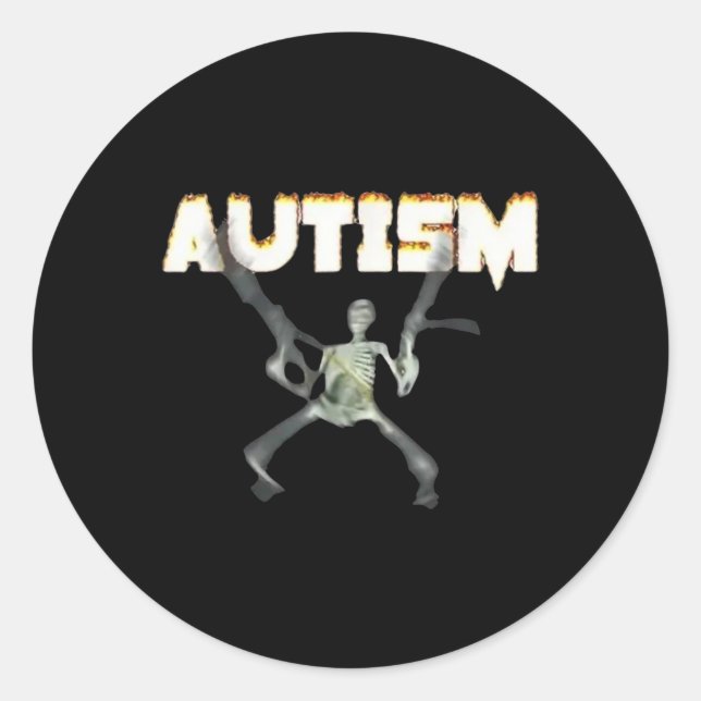 Autism Awareness Skeleton – Supportive Graphic  Classic Round Sticker (Front)