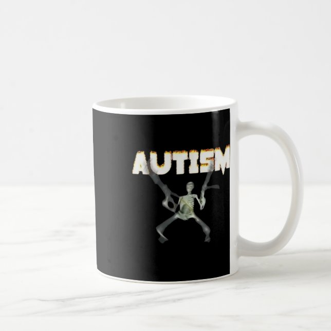 Autism Awareness Skeleton – Supportive Graphic  Coffee Mug (Right)