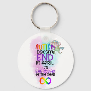 Autism Awareness Slogan April - Neurodiversity Key Ring