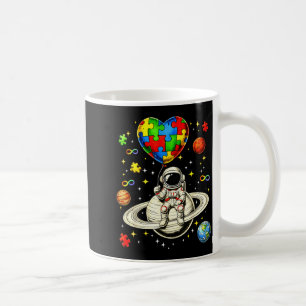 Autism awareness space astronaut puzzle heart coffee mug