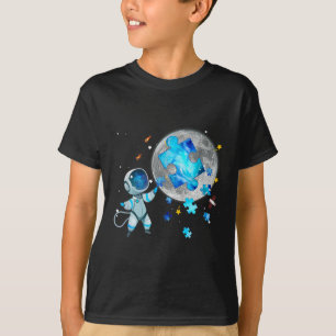 Autism Awareness Space Stars Astronaut On The Moon T-Shirt