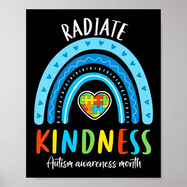 Autism Awareness Special Ed Teacher Radiate Kindne Poster (Front)