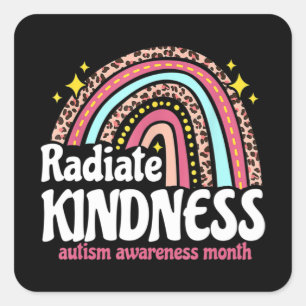 Autism Awareness special ed teacher radiate kindne Square Sticker